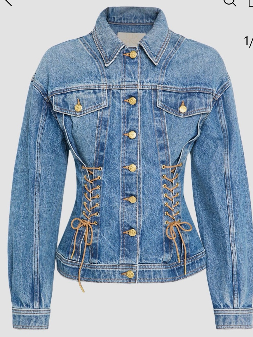 Ulla Johnson Naomi Lace-Up Corset Denim Jacket NWT SMALL